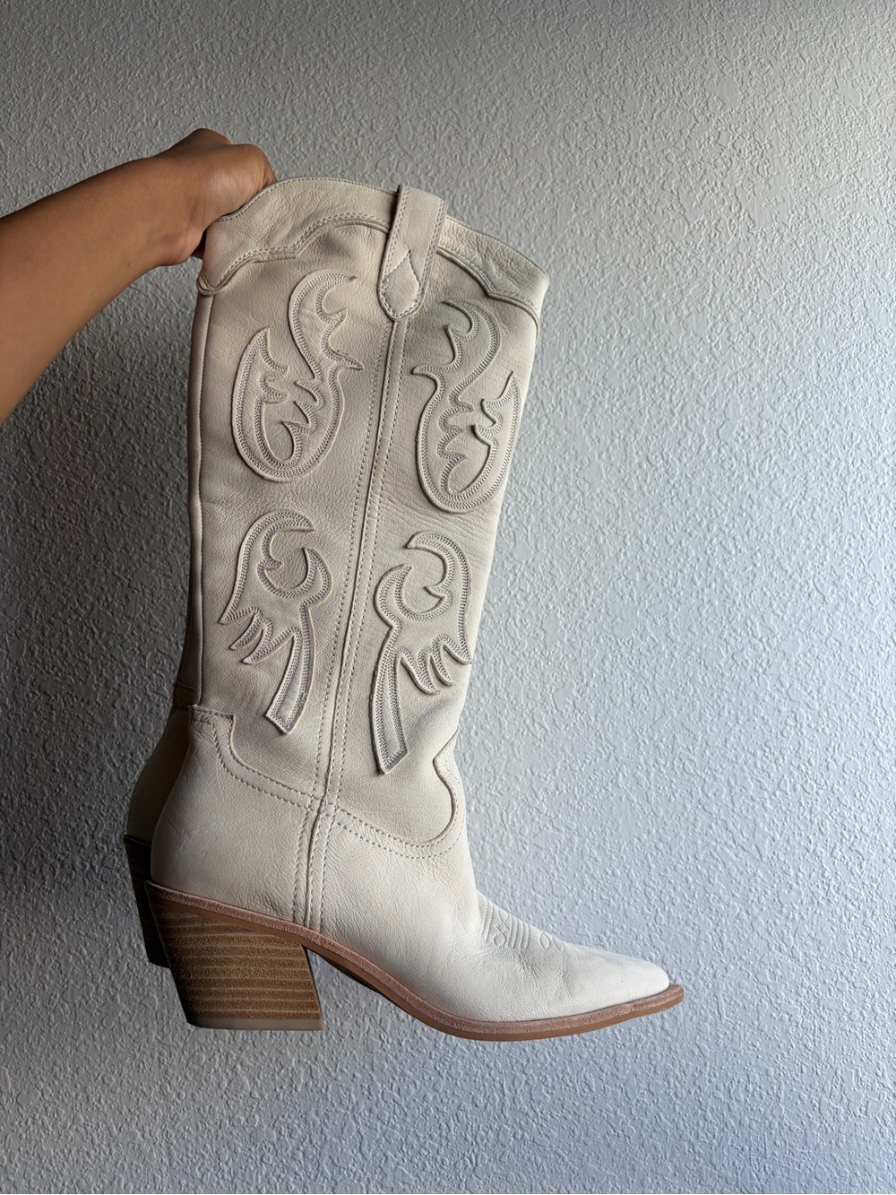 Dolce Vita Cream Over-the-Knee Western Boots